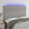VidaXL LED Headboard Bedroom Furniture Double Bed Accessory Head of Bed Frame Interior Light Grey 3122660