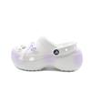 Classic Platform Lined Clog Purple Bow Beach EVA Comfortable and Versatile Hole Shoes Unisex White