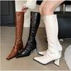 Fashion New Stretch Soft Leather Women Over the Knee High Boots Fashion Pointed Toe Shoes Autumn Winter Thick Heel Ladies Long Booties
