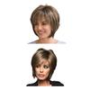Women Short Straight Wig Wispy Bangs Natural Heat Resistant High Temperature Fiber Ladies Highlights Bobo Synthetic Hair