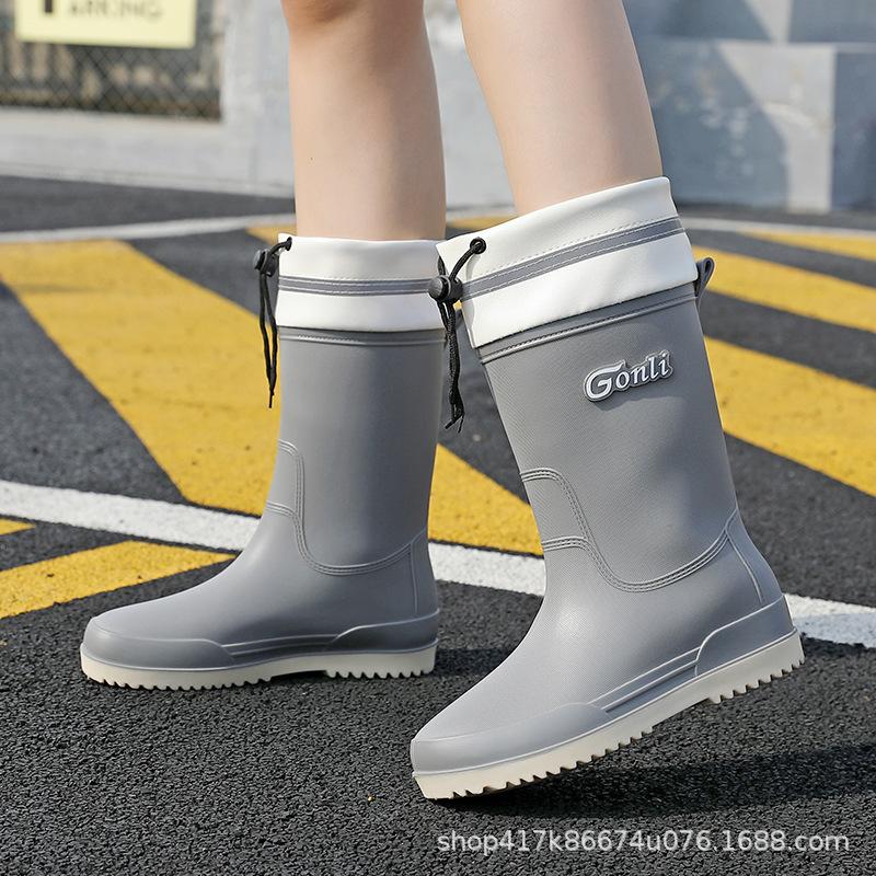 Women's Medium Tube Adult Fashion Non-slip Rain Boots