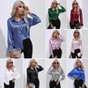 Spring Autumn Satin Blouse Imitation Silk Long Sleeve Shirt for Women's Plus Size Loose Tops