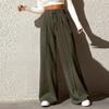 Women's Fashion Solid Colour Drawstring High Waist Wide Leg Pants Casual Sweatpants