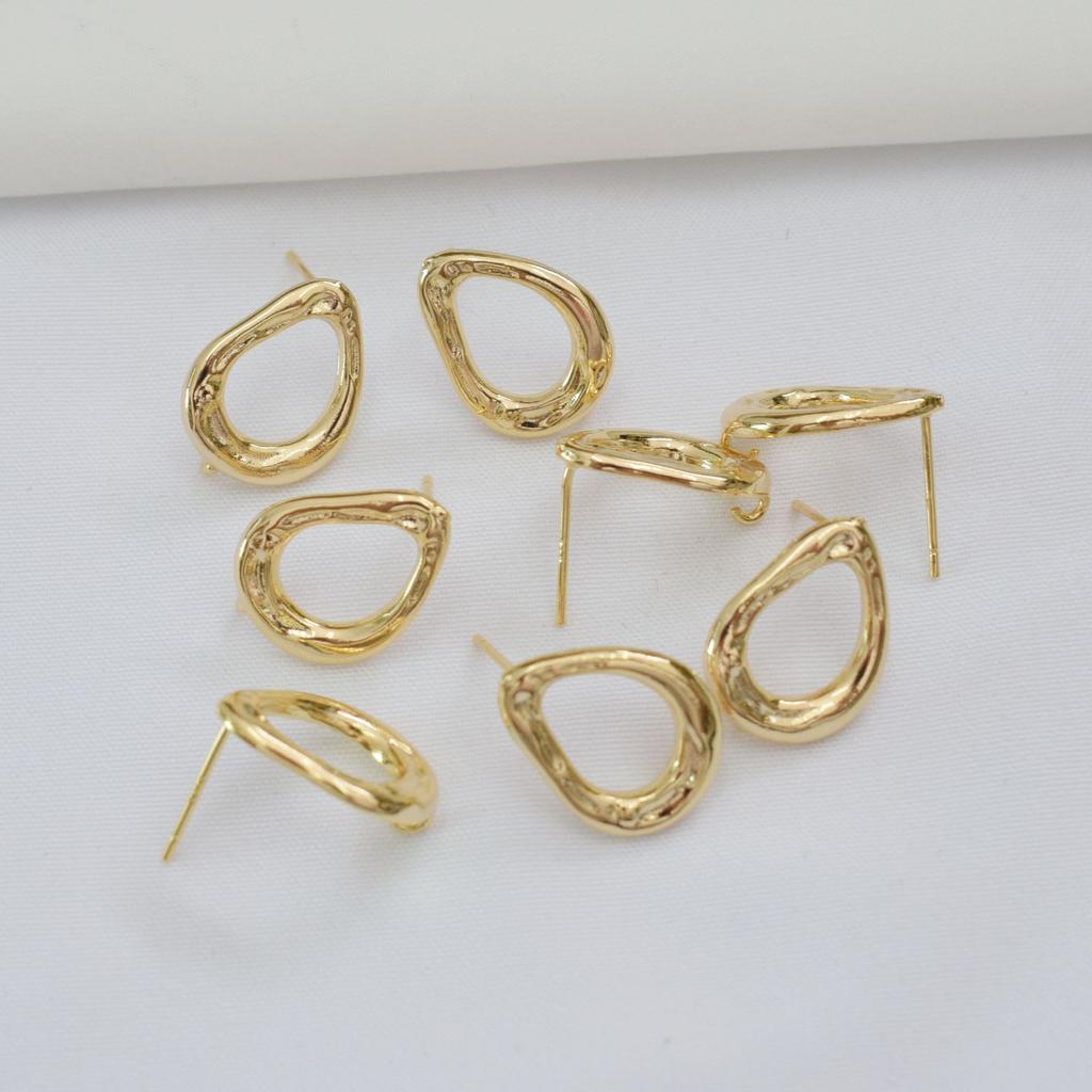 10 шт. 14-каратного золота обернутые в золотую оболочку серьги-гвоздики особой формы в стиле барокко с холодным ветром из серебра 925 пробы сделай сам серьги ручной работы аксессуары материал