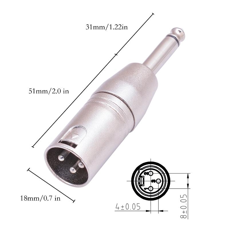 Zinc Alloy 1/4 Inch Trs To Xlr Adapter 6.5Mm Stereo 1/4 Trs Male To Xlr 3Pin Female And Male Stereo Balanced Sound Connector
