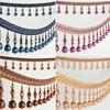 12 Meter Crystal Tassel Fringe Trim Pumpkin Crystal Beaded Ribbon for Sewing Curtain Accessorie Lace Decoration Upholstery
