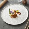 Pure White Stone Patterned Ceramic Steak Plate Salad Plate Dessert Plate Sushi Plates Molecular Cuisine Specialty Tableware
