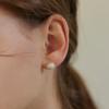 Murmur [925silver]Flower Pearl Stud Earrings