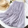 Skirt Female Slim and Thin Medium and Long A-shaped Skirt Pendant Elegant Summer Organza Skirt