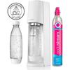 SODASTREAM Soda and Sparkling Water Machine - TERRA White - 2 Dishwasher-safe Bottles - 1 60L Gas Refill