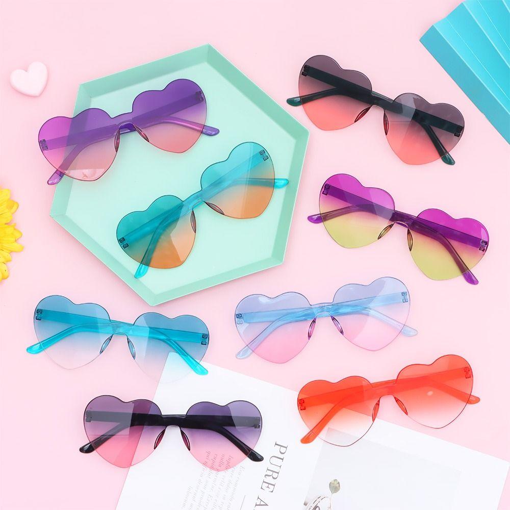 Adults Colorful Candy Color Party Sun Glasses Shades Heart Glasses Heart-shaped Sunglasses