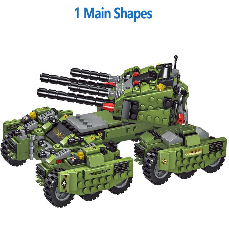 Domibro Military Building Blocks WW2 Tank Army Bricks Toys for Boys Birthday Gift