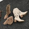 Medium Tube Hollow Boots Women's Summer Knight Boots Boots Suitable for Summer Wear Boots Cowboy Boots Cool Boots