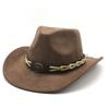 Western Cowboy Hat Suede Bullhead British Jazz Hat Men'S And Women'S Ethnic Hat Top Hat