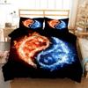 Water and Fire Tai Chi Printed Quilt Cover Bedding Textile Quilt Cover Pillowcase Three-piece Set Machine Washable