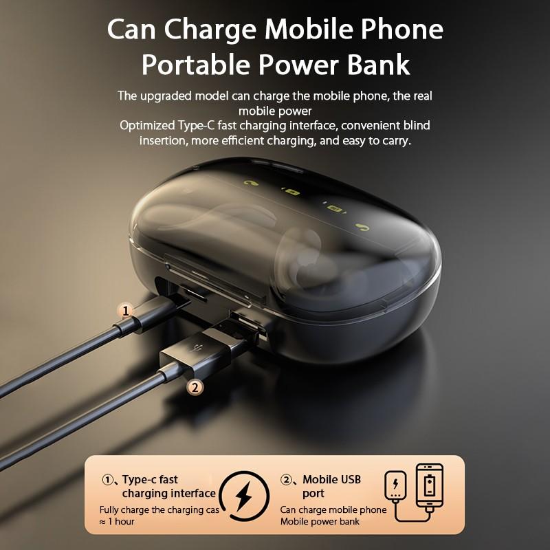 OWS Bluetooth 5,3 Спортивная гарнитура с зажимом для наушников Безболезненное ношение наушников Стереозвук Музыка Беспроводные наушники