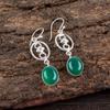Green Onyx Cab Gemstone 925 Sterling Silver Jewelry Drop/Dangle Earrings 2.00" EE-17-32