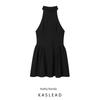 Kaslead New Women Clothes Western Style Fashion Sleeveless Pleat Hanging Neck Dress 3067255
