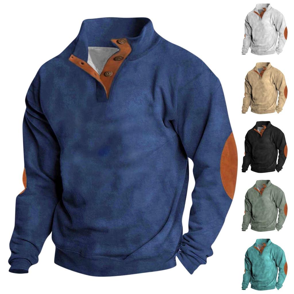 Spring And Autumn Men's Standing Collar Sweatshirt Is Outdoor Casual Sweaters Tops