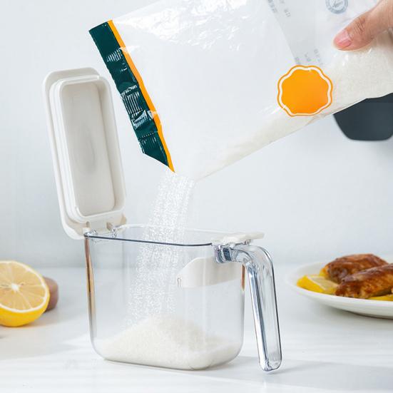 Seasoning Bottle with One-Hand Open Lid Measuring Spoon Silicone Ring Moisture-Proof Small