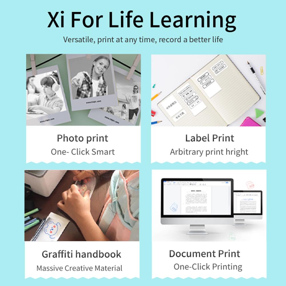 Mini Pocket Printer Portable Thermal Instant Photo Printing Label Maker Machine BT Wireless Connect