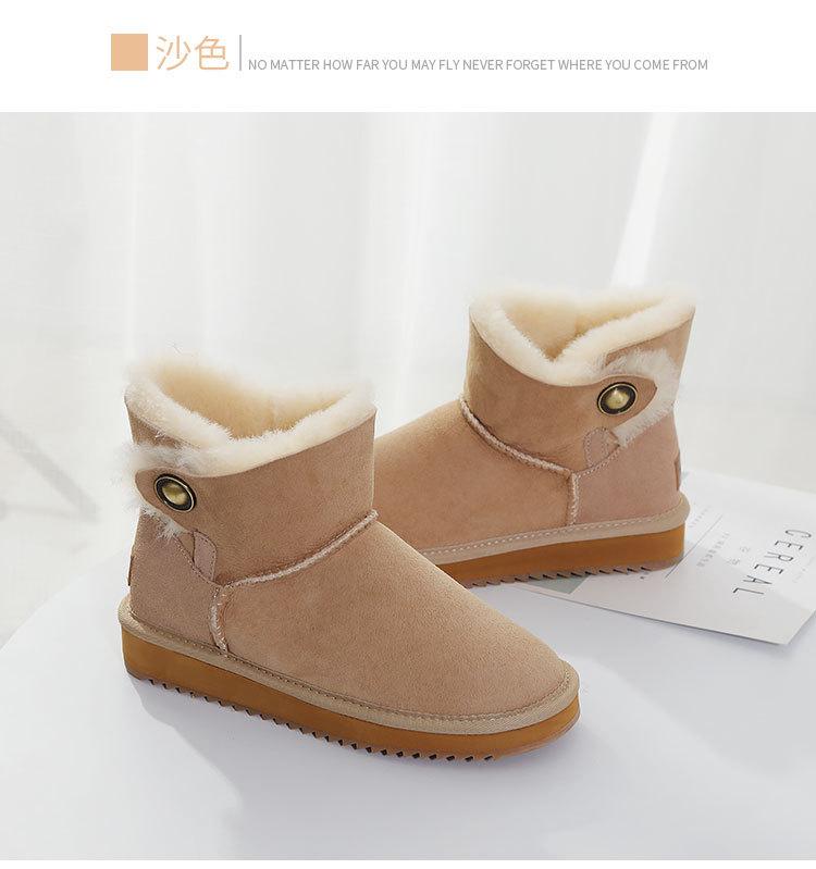 100% Natural Wool New Arrival 2024 Woman Winter Classic Snow Boots Genuine Sheepskin Women's Boots High Quality Shoes Women