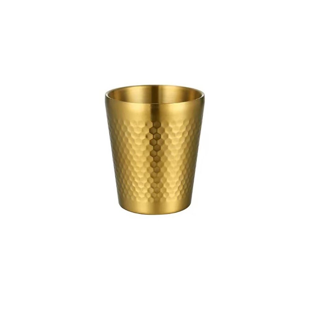 Hammered Texture Double-Wall Beer Cups Stainless Steel Milk Mugs Cold Water Drinks Cup  Drinkware