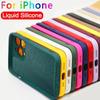 Square Liquid Silicone Soft Case for IPhone 16 15 14 13 11 12 Pro Max Mini X XR XS 7 8 Plus SE 2 Full Lens Protection Cover