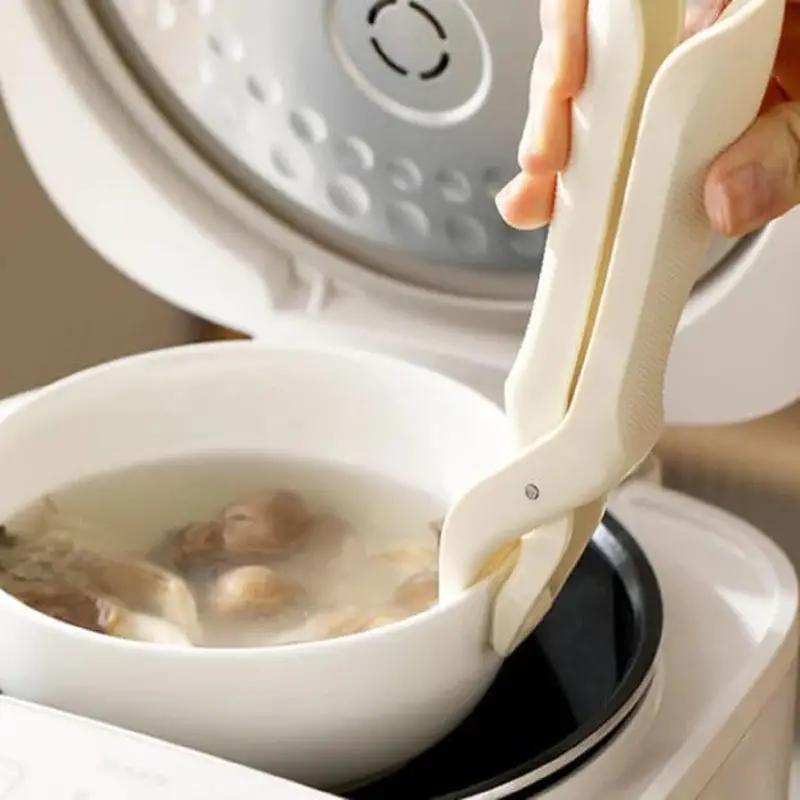 New Silicone Multi-Function Anti-Scald Bowl Clip Heat Resistant Gripper Tongs with Non-Slip Coating Cookware HandlesMakeup