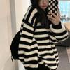 Vintage Striped Sweater Women Harajuku Knitted Oversized Pullover Jumper Loose Casual Chic Long Sleeve Tops Streetwear