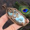Caribbean Larimar Handmade Copper Wire Wrap Jewelry Pendant 3.86 G5e78