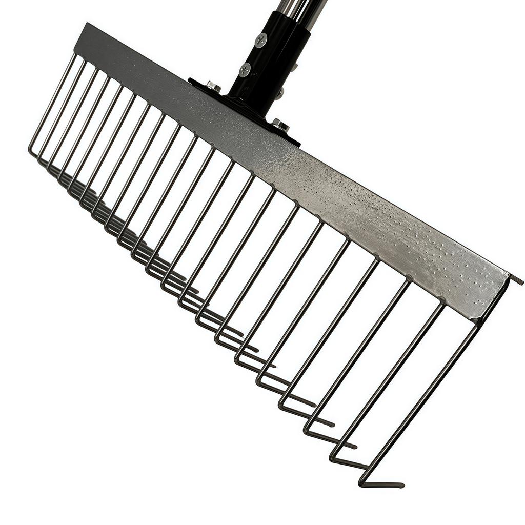 Sturdy Steel Rake With Ergonomic Handle For Efficient Lawn Yard Debris Cleaning And Pet Waste Removal Cleaning Tool