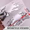 Пара мотоциклов с черепом, головой, пламенем, топливом, бензобаком, обтекателем, 3D-эмблема, значок, наклейка L/R