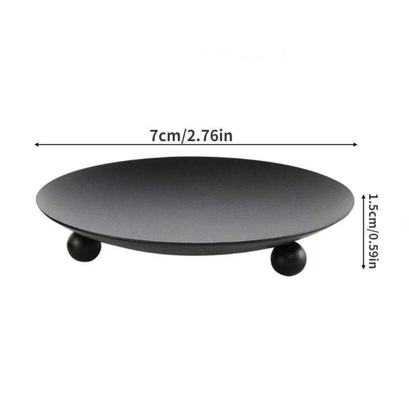 1PC Iron Plate Candle Holder Decorative Pillar Candle Plate Pedestal Candle Stand for Wax Candles Spa Wedding Birthdays Party