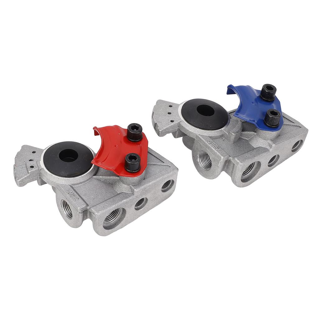1 Pair 37 Degree Gladhand Set Red Blue Trailer Glad Hand Brake Air Hose Coupling Connector for Semi Trailers Trucks