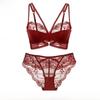 Ultra-Thin Red Lace Zodiac Bra Set for Women - Perfect Fit for All Sizes