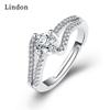 Lindon Classic Copper Alloy Zircon Ring Ladies Jewelry Wedding Promise Party Gift