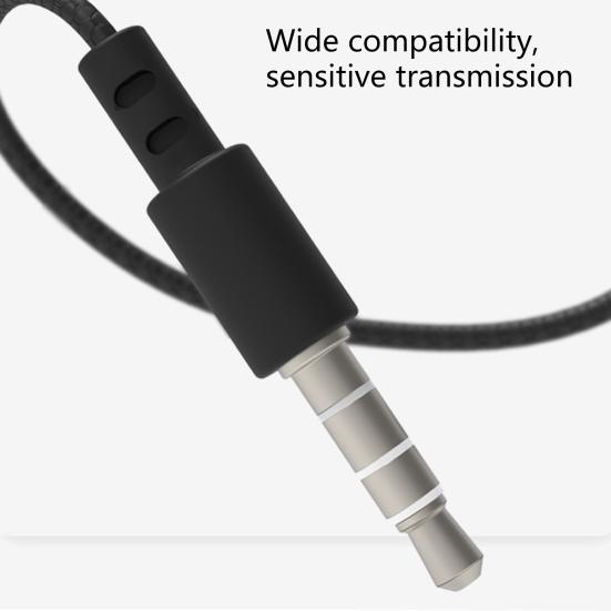 Wired Earphone High Fidelity 6D Surround Sound Effect Ergonomic 3.5mm Stereo Sports In-ear Earbud for Running