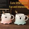 Magic Phantom Ghost Ceramic Coffee Mug - Quirky Halloween Sprite Cup Duo
