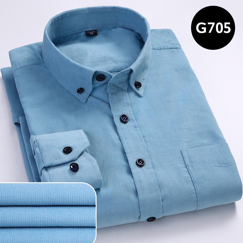 Corduroy Shirt Men Casual Shirts Soft Leisure Solid Color Fit Long Sleeved Man Shirt Oversized Clothes
