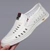 2025 Shoes for Men Genuine Leather Casual Shoes Summer New Hollow Out Slip-on Loafers Fashion Leather Sandals