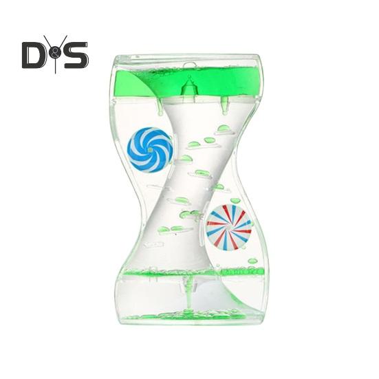Liquid Motion Bubbler Timer Rotary Wheels Stress Relief Colorful Oil Dropping Hourglass Fidget Toy Home Office Desktop Decoration Kids Adults Gift
