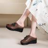 Summer New Women's Shoes Platform Fish Mouth Slippers Flower Hole Hole Outdoor Sandals Breathable Mother Drag Sandals
