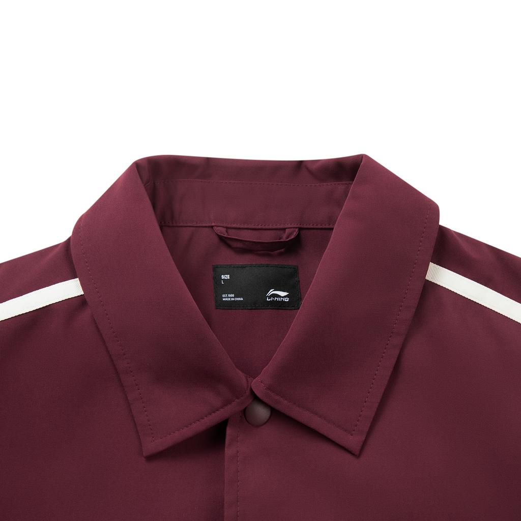 Li-Ning Comfortable Simple Versatile Letter Stripe Brand Logo Polo Neck Casual Loose Jacket Unisex Jackets AJDV275-3