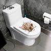 3D Pass Through Cat Toilet Sticker Removable Self-adhesive Waterproof PVC Living Room Bathroom Wall Art Broken Hole Kitten Toilet Lid Decoration Decal