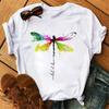 Women's Butterfly Tree Print Harajuku T-Shirt Round Neck Top Short Sleeve Casual Summer Tee Shirt Summer & Spring Clothing