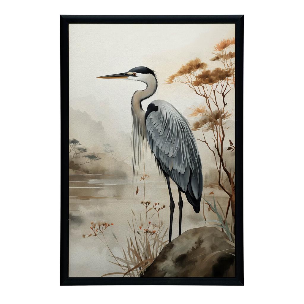 A Walk On the Misty Lake A Walk On the Misty Lake, 30X40 Cm, Gold Aluminum Frame, 230 Gsm Matte Paper