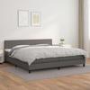 3141027 vidaXL Divan Bed with Mattress Grey 200x200 Cm Faux Leather