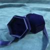 Three-dimensional Hexagonal Jewelry Box Velvet Ring Display Case Flocking Ring Box  Party