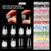 240Pcs/Box Nail Tips Supplies,Full Cover False Nail Tips For Acrylic Nails Gel,Extra Short Almond Nail Tip Square Medium